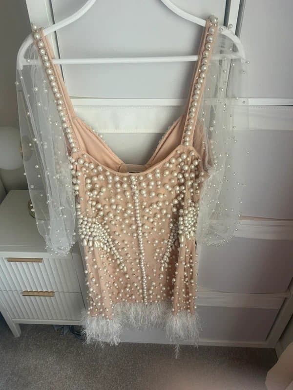 ASOS ASOS Luxe Pearl Embellished Mini Dress – Size 18 – Excellent Condition