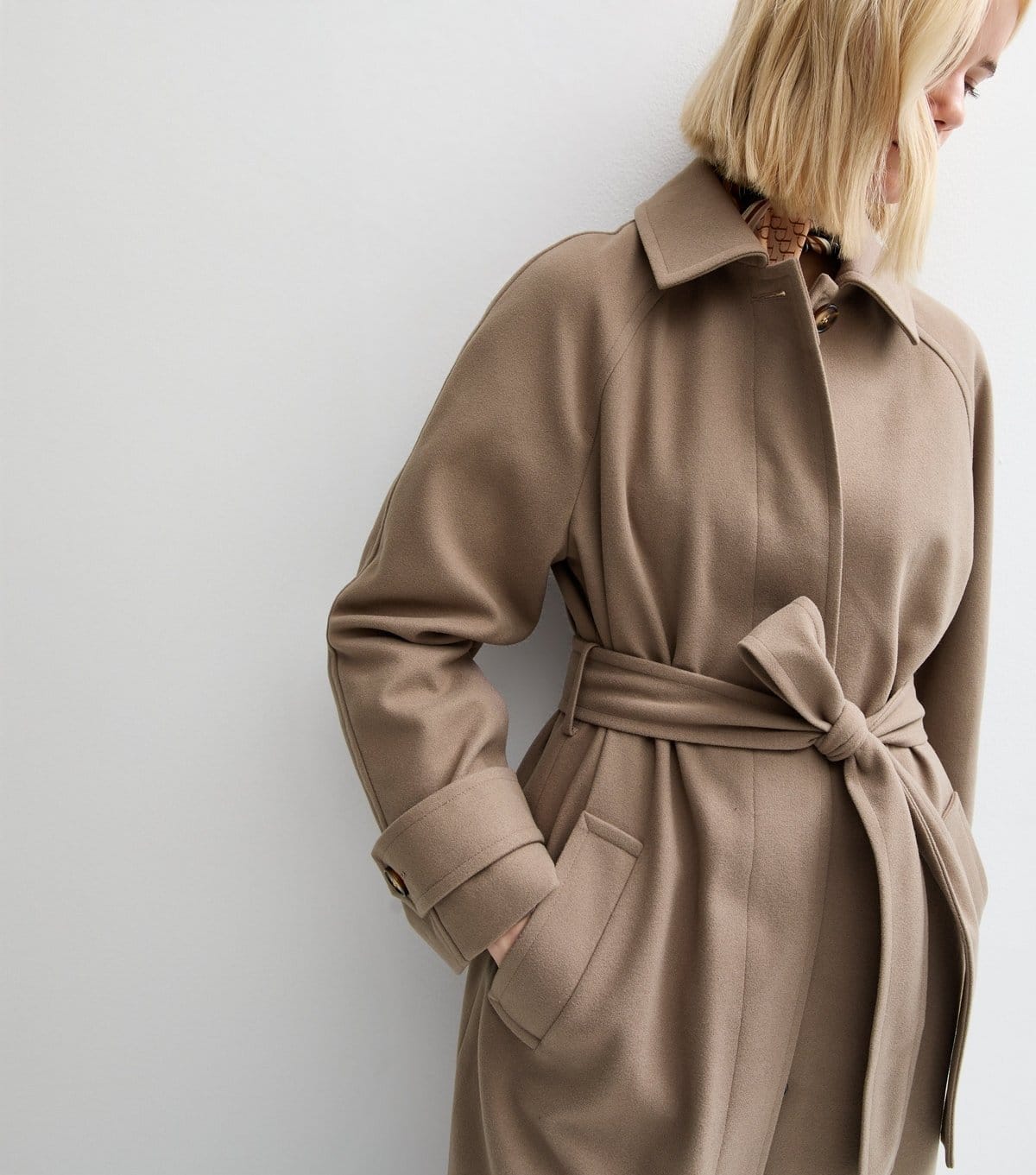 New Look Women's Mink Longline Belted Trench Coat New Look - 4