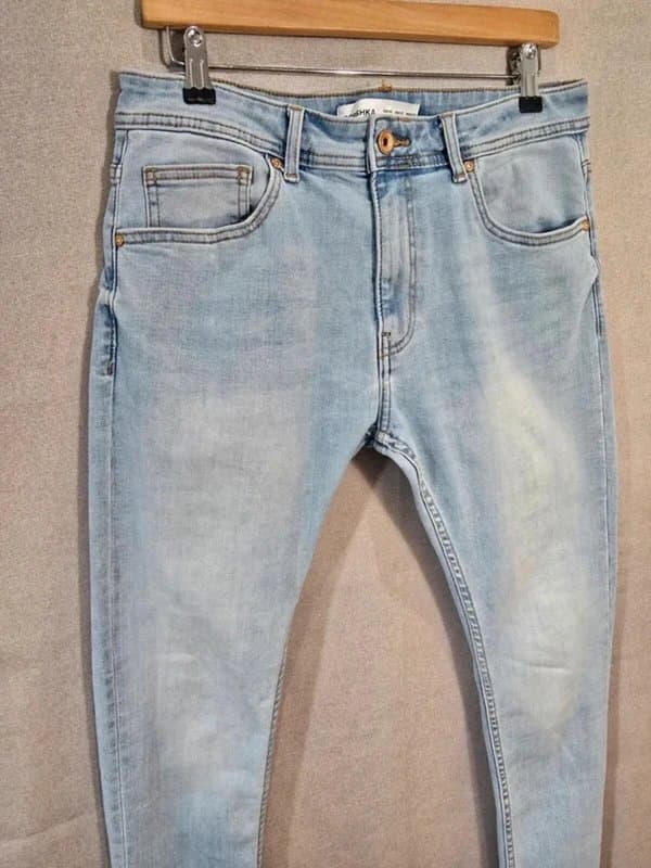 Bershka Bershka Jeans W31 L29 Men’s Small Pale Blue S/M Skinny Light Wash Denim Trousers Mint Condition