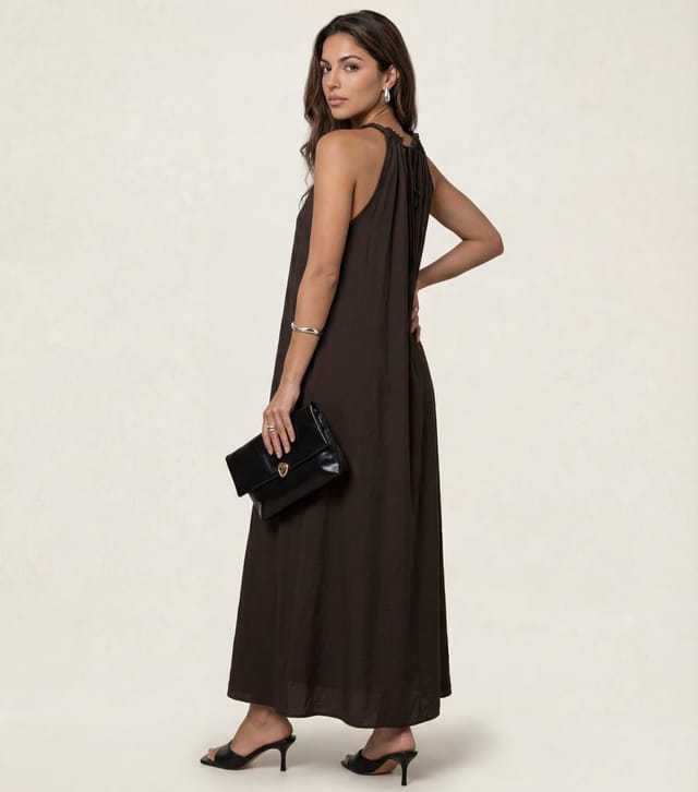 Urban Bliss Women's Brown Braided Neck Trim Maxi Dress Urban Bliss New Look - 3