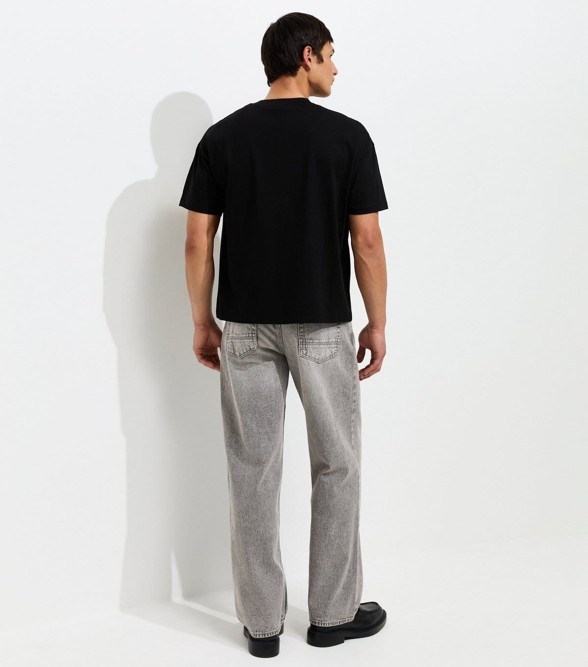 New Look Men's Light Grey Cotton Baggy Fit Jeans New Look - 4