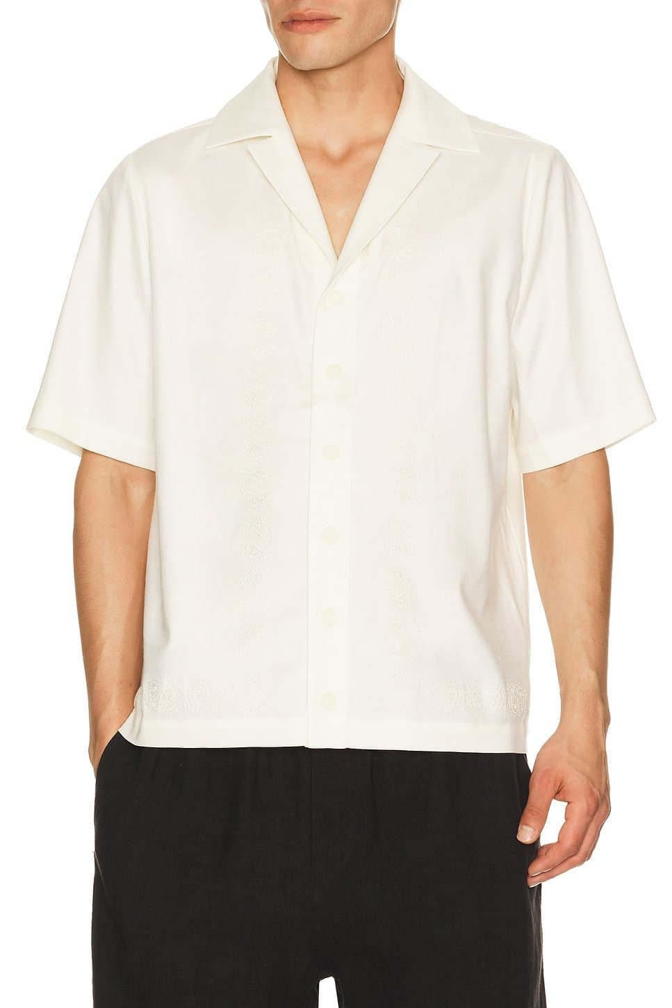 revolve Revolve Paisley Embroidered Button Down Shirt in White