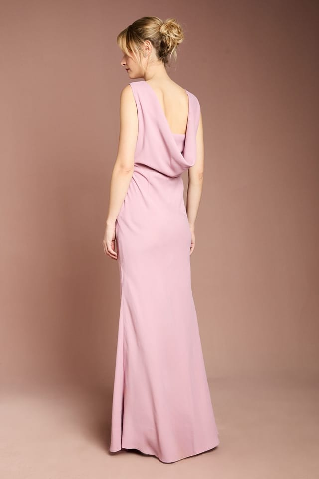 Coast Coast Women's Honoured Sleeveless Cowl Back Maxi Bridesmaid Dress in Antique Rose - 3