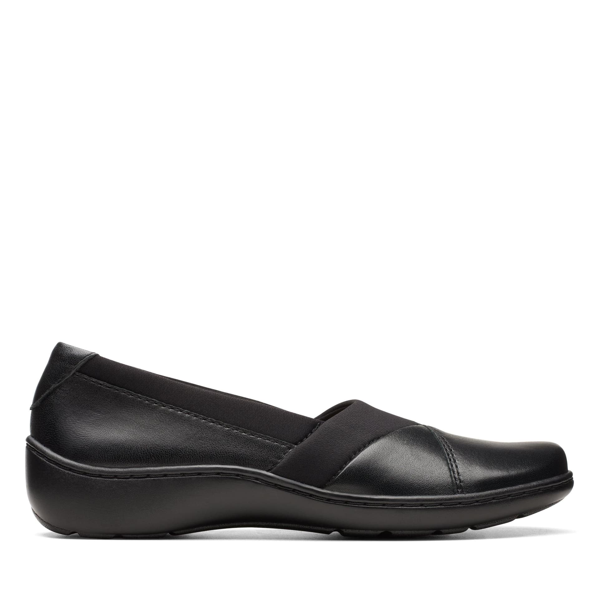 Clarks Clarks Women's Cora Charm Black Leather Slip Ons