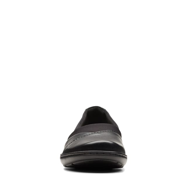 Clarks Clarks Women's Cora Charm Black Leather Slip Ons - 3