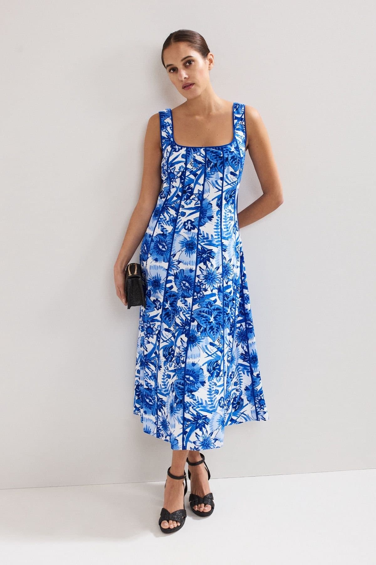 Phase Eight Phase Eight Women's Goldie Printed Dress in Bright Blue