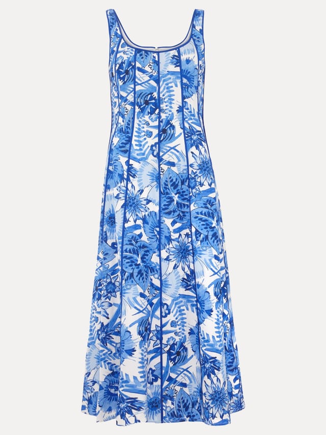 Phase Eight Phase Eight Women's Goldie Printed Dress in Bright Blue - 2