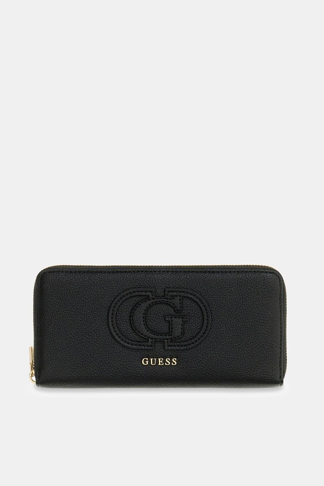 Guess Guess Women's Isola Large Zip Around Purse Black