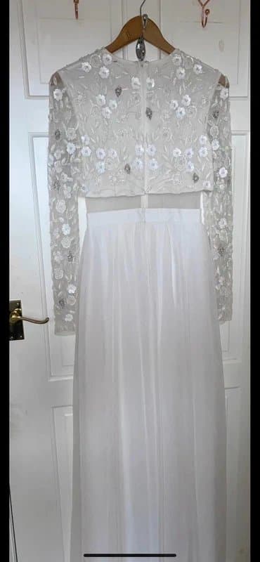 ASOS ASOS wedding dress crop top attached tulle maxi skirt