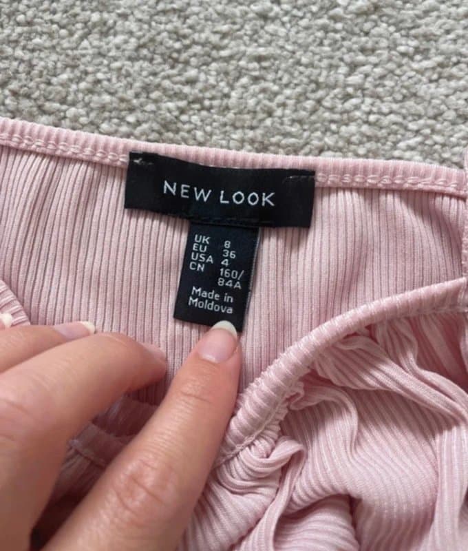 New Look New Look Ruched Side Top, Pink, Size 8