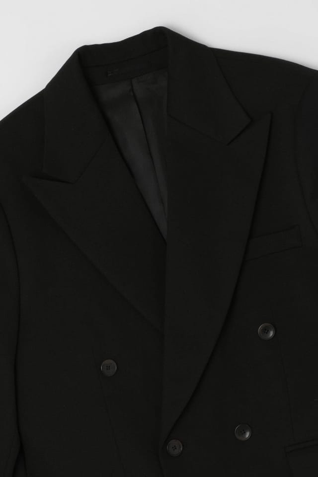 Burton Burton Men's Black Textured Wide Lapel Double Breasted Blazer - 2