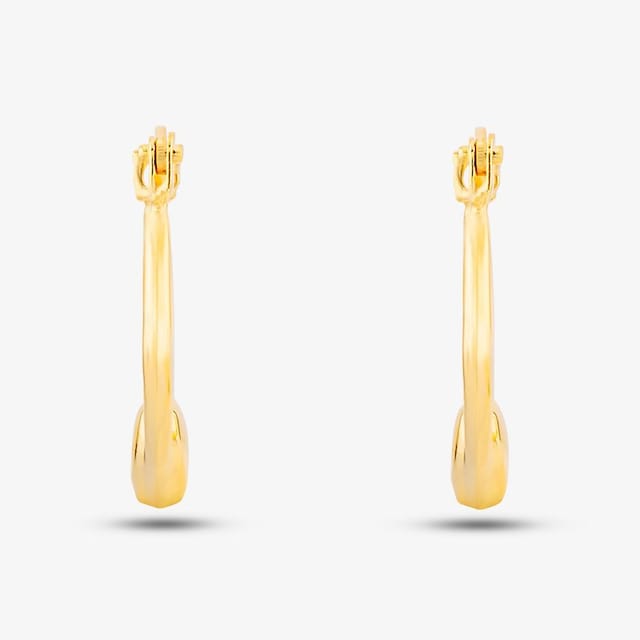 T.H.Baker T.H.Baker Women's 9ct Yellow Gold 12mm Heart Creole Earrings UER129Y - 2