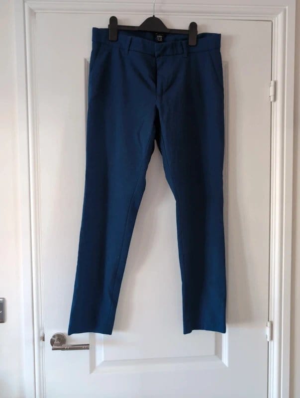 New Look Navy Blue Smart Cotton Pants