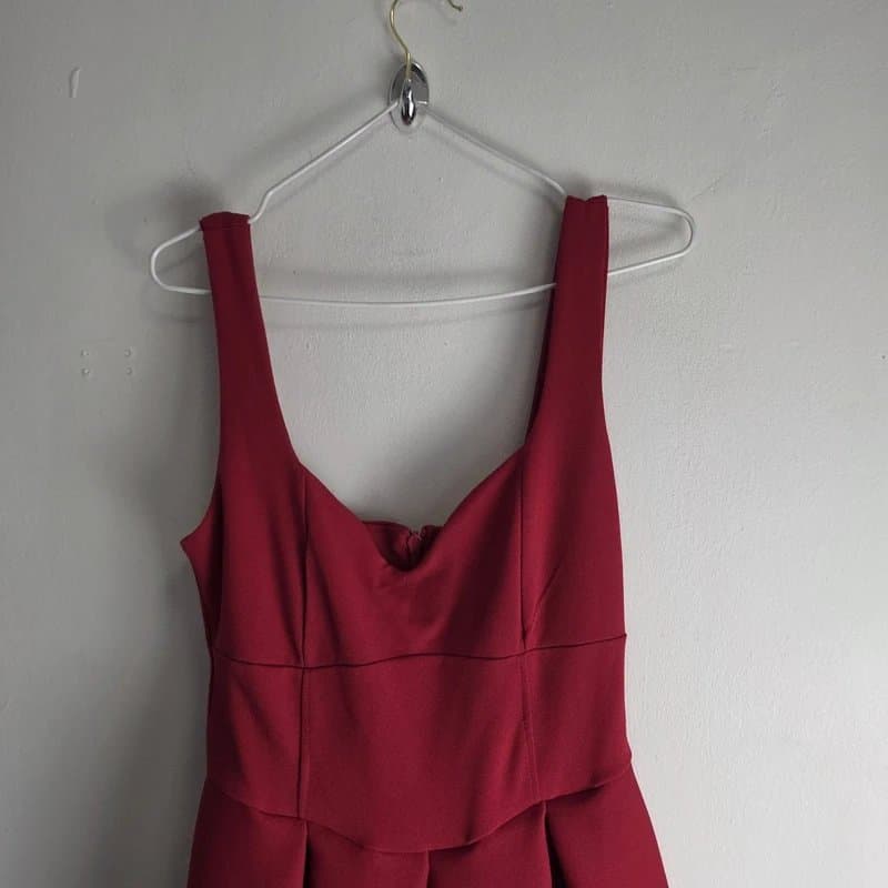 Club L London club l london rosemary red sweetheart midi dress with drop waist Size 10
