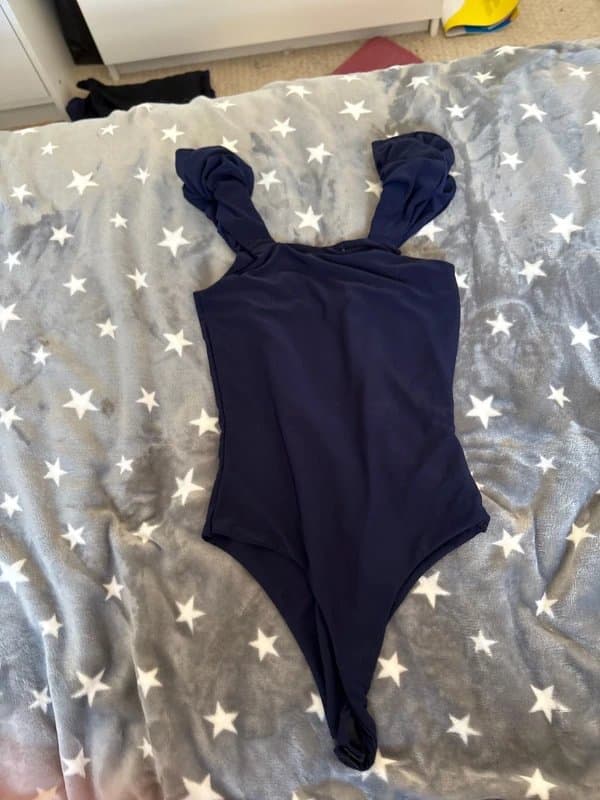 Stylewise navy frilled body suit