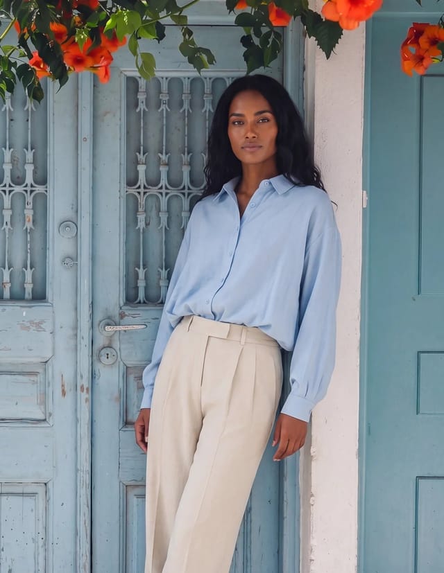 Blue Vanilla Relaxed Button-Up Shirt - 2