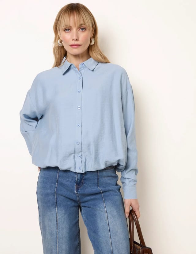 Blue Vanilla Relaxed Button-Up Shirt - 3