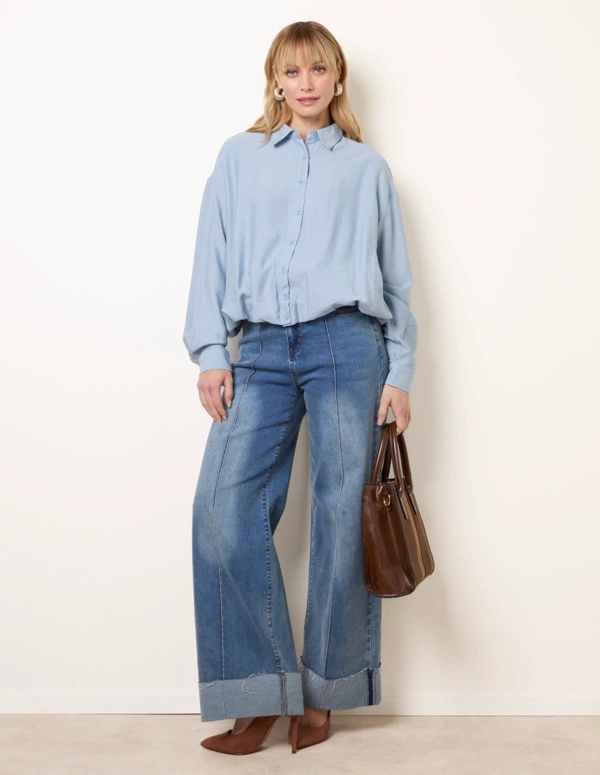 Blue Vanilla Relaxed Button-Up Shirt - 4