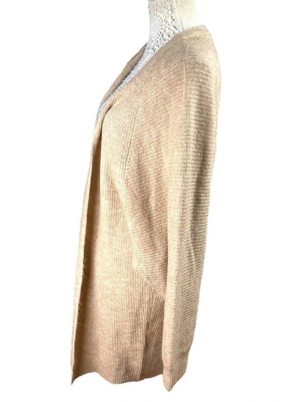 New Look New Look Beige Long Cardigan Soft Touch Relaxed Fit Open Front Women’s UK Size S