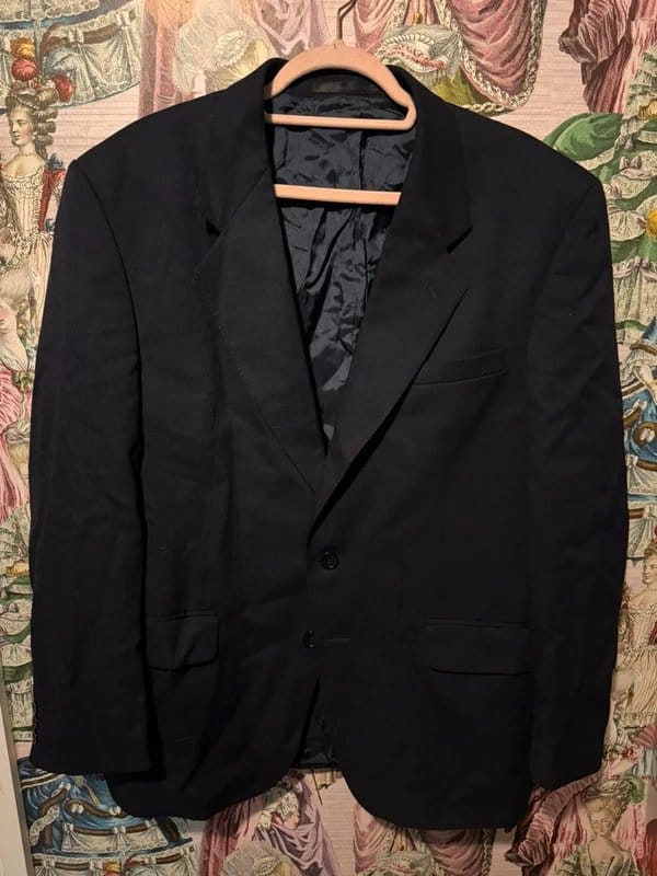 Vintage Dressing Classic vintage black blazer jacket wool with a timeless oversized 80s/90s tailored silhouette. - 1