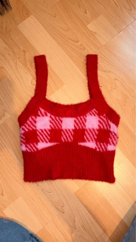 Bershka Super cute and cosy check top