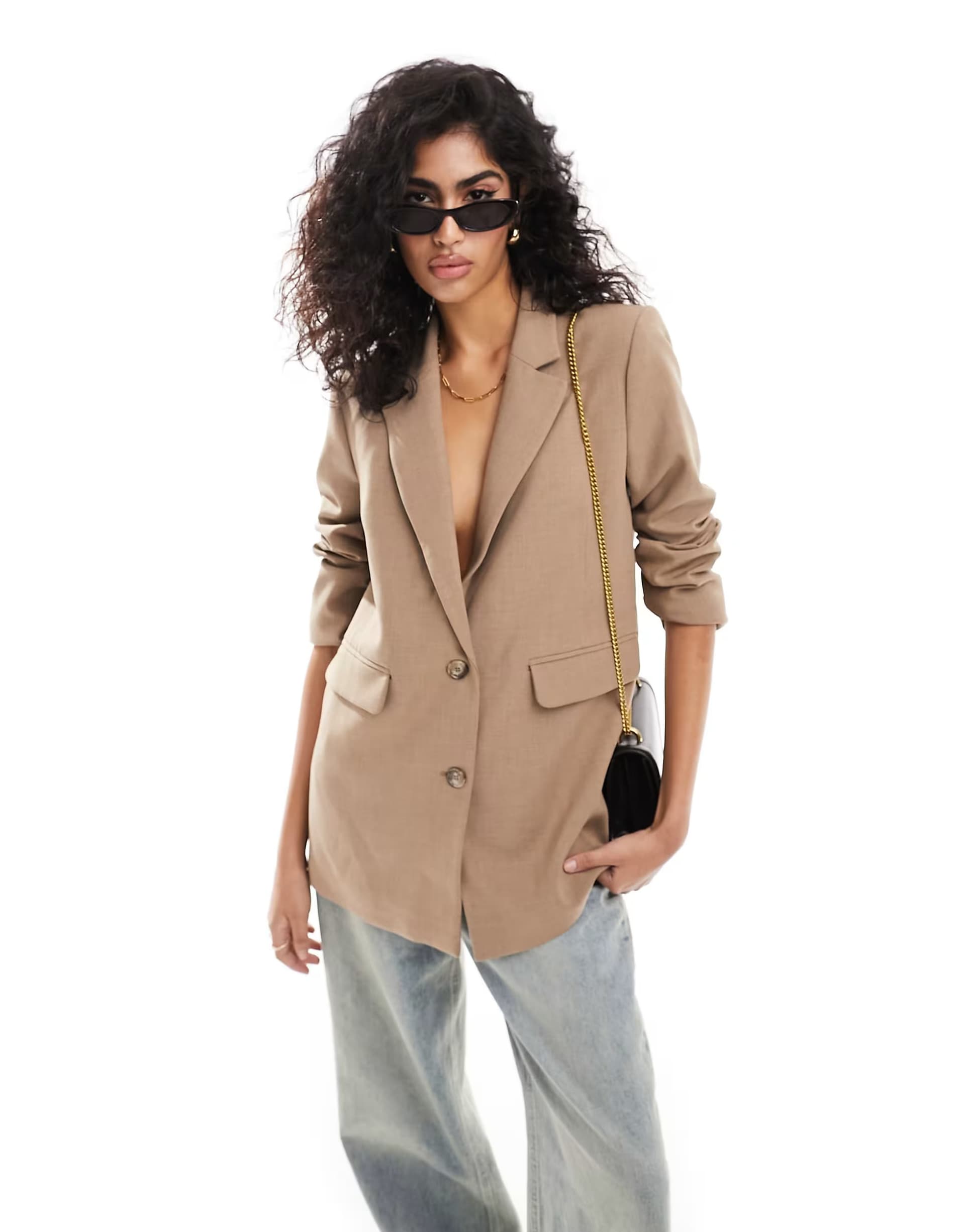 ASOS Selected relaxed fit blazer in beige