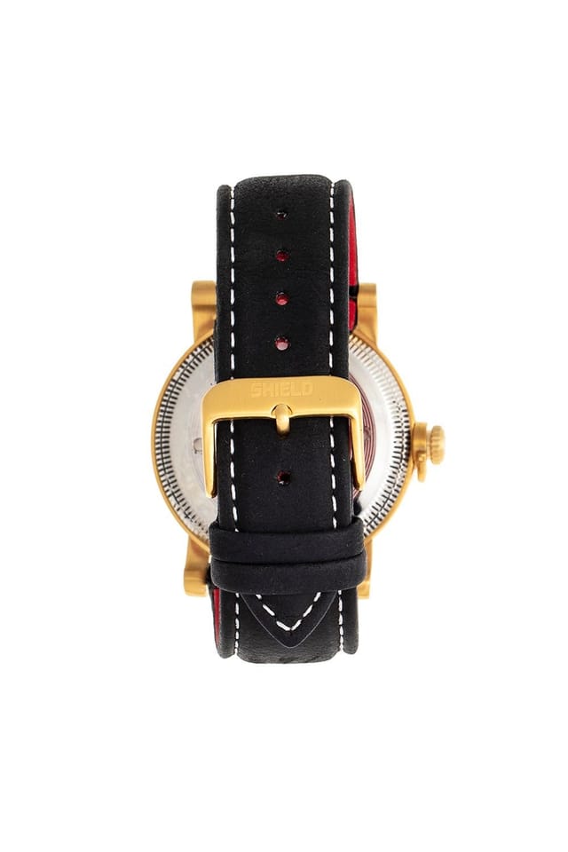 Shield Shield Berge Leather-Band Men's Diver Watch in Gold - 2