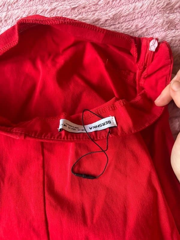 Bershka Super flattering ruched red mini dress from bershka