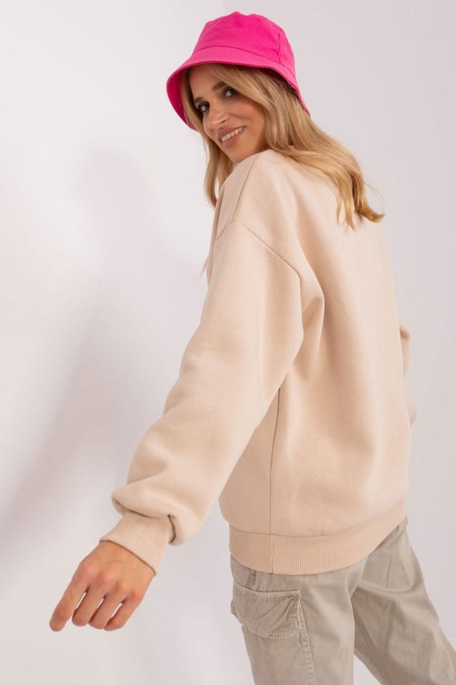 Love Lace Love Lace Women's Printed Slogan Pullover Sweatshirt in Beige - 3