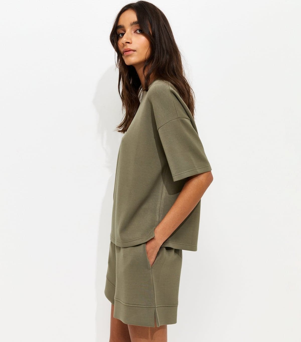 New Look Women's Premium Khaki Jersey Shorts New Look