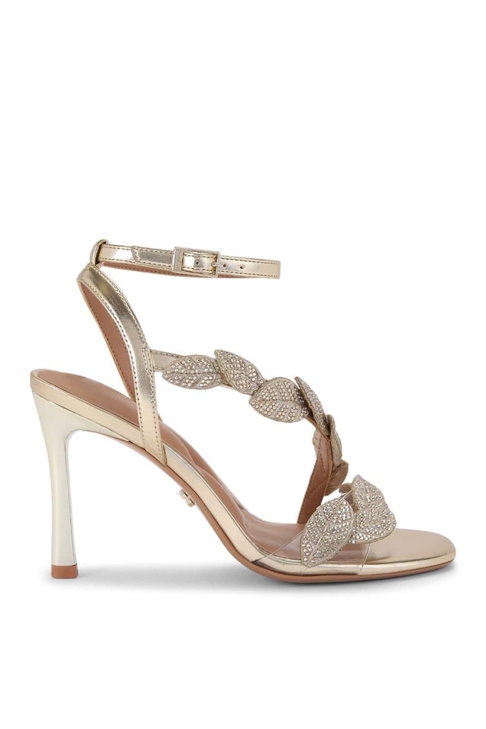 Carvela Carvela Gold Crystal Embellished Heeled Sandals