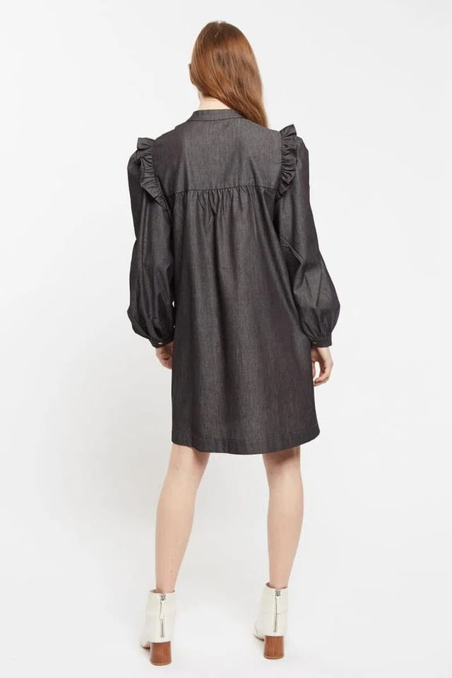 Louche Louche Women's Carlyn Chambray Long Sleeved Mini Dress - 3