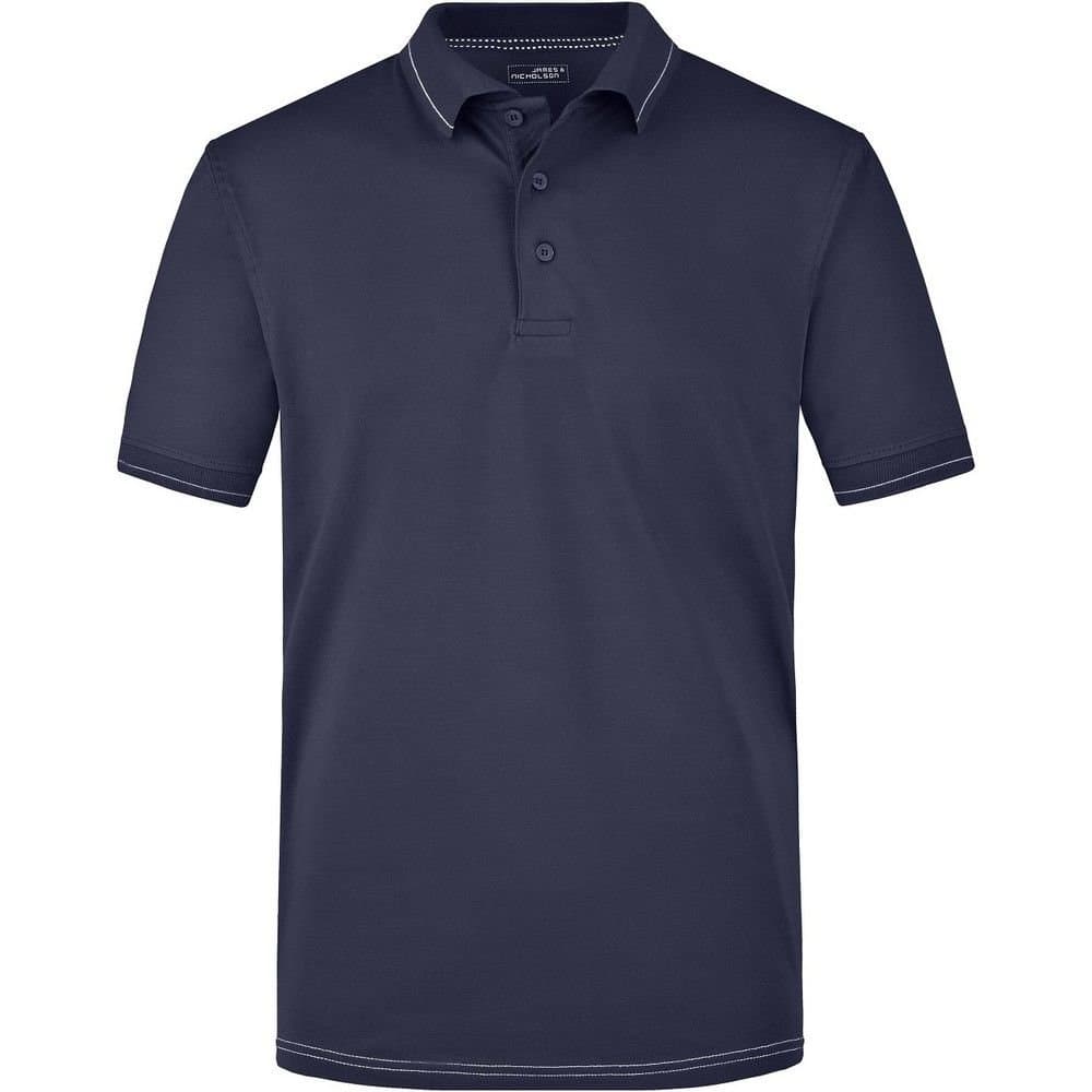 James and Nicholson James and Nicholson Men's Elasticated Polo Shirt in Navy