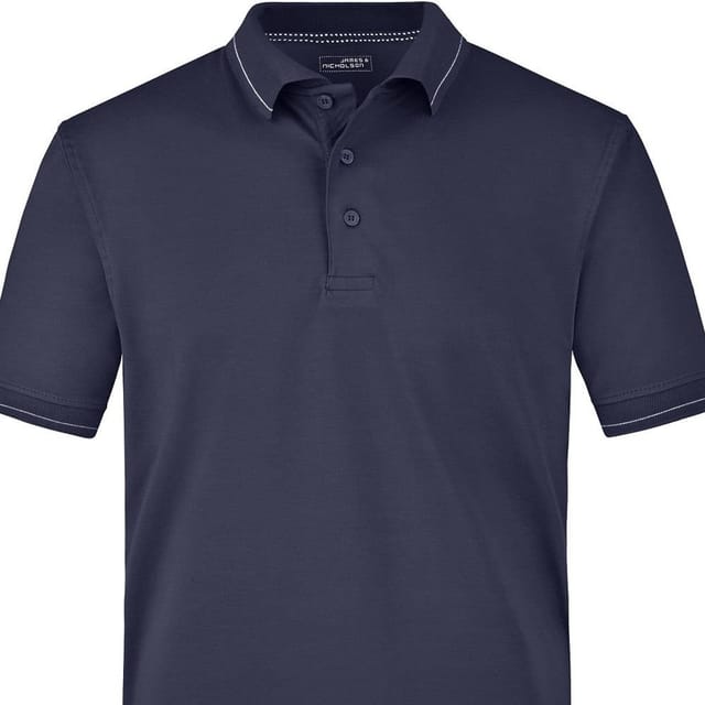 James and Nicholson James and Nicholson Men's Elasticated Polo Shirt in Navy - 2