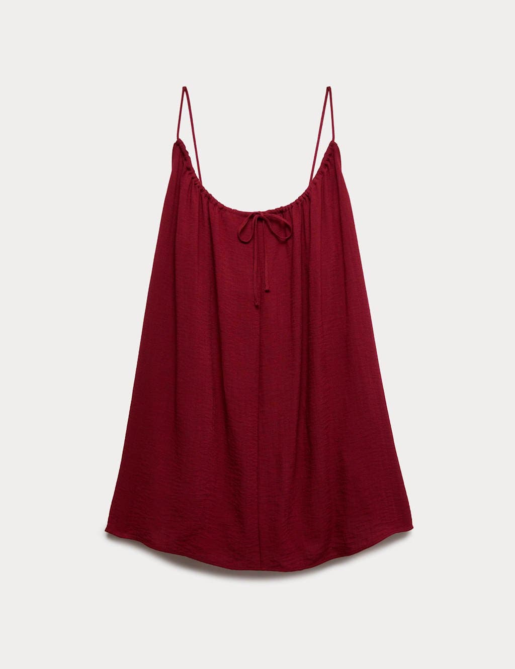 Marks & Spencer M&S Tie Front Strappy Mini Slip Dress Dark Red