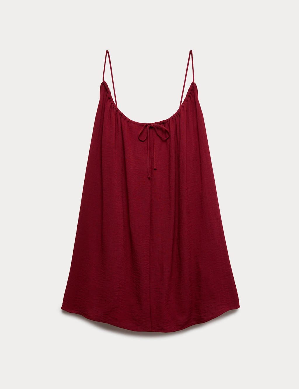 M&S Dark Red Tie Front Strappy Mini Slip Dress