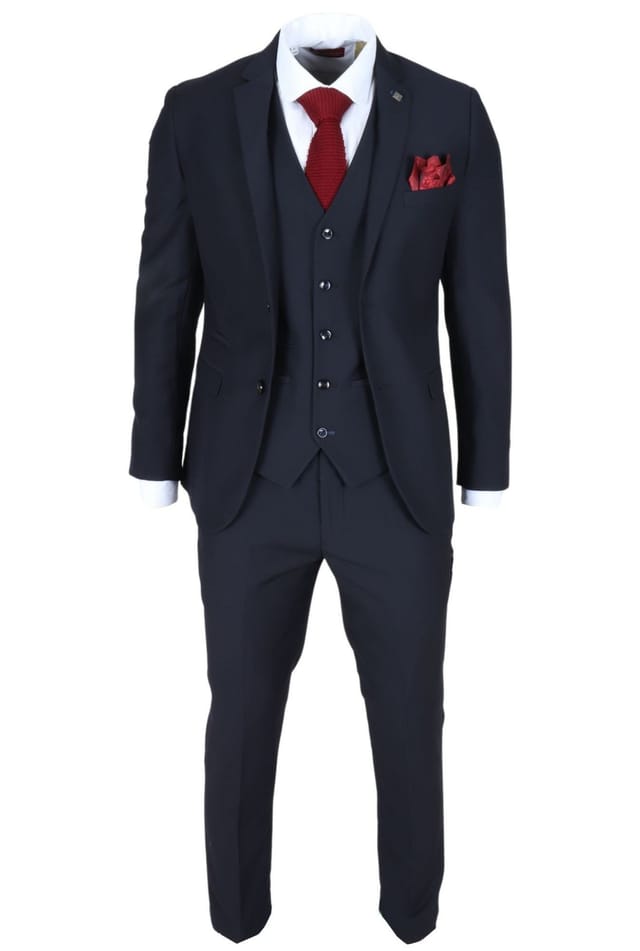 Paul Andrew Paul Andrew Men's Parker 3 Piece Tailored Fit Suit in Navy - 3