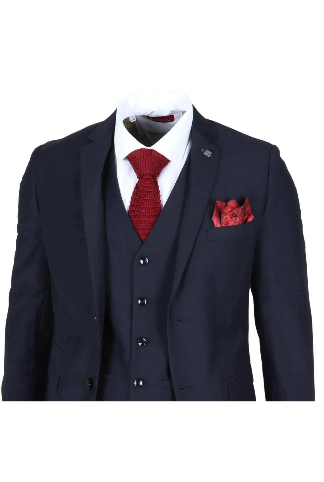 Paul Andrew Paul Andrew Men's Parker 3 Piece Tailored Fit Suit in Navy - 4