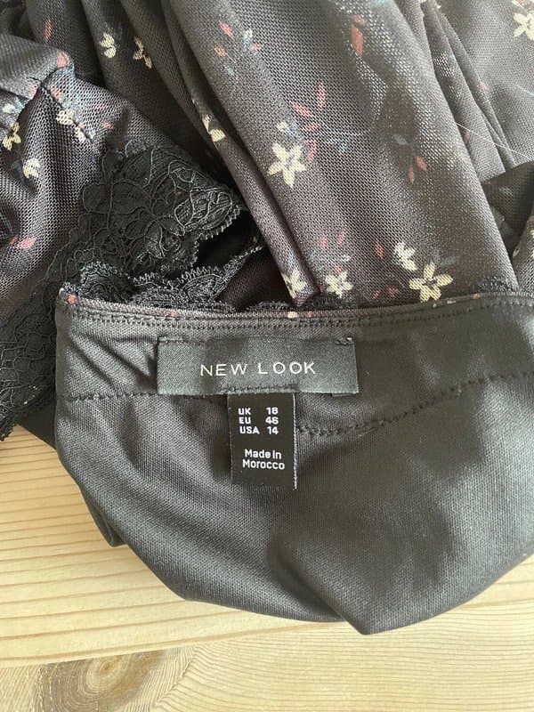 New Look New Look black floral, chiffon mini dress