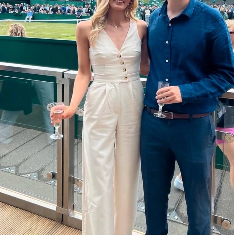 Boohoo Cream Wide Leg Jumpsuit With Waistcoat Detail