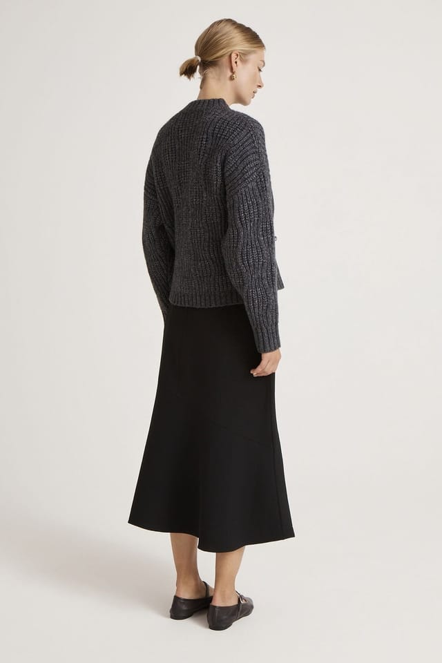 Finery London Finery London Women's Ailsa Round Neck Knitted Cardigan in Dark Grey - 3