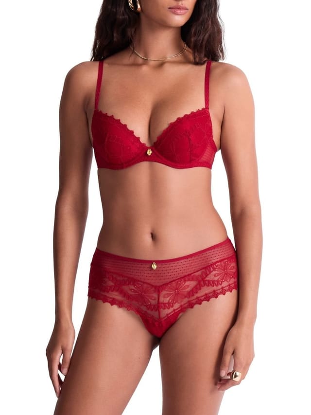 Aubade Aubade Women's Mystery Of Love Moulded Push-Up Bra in Red - 3