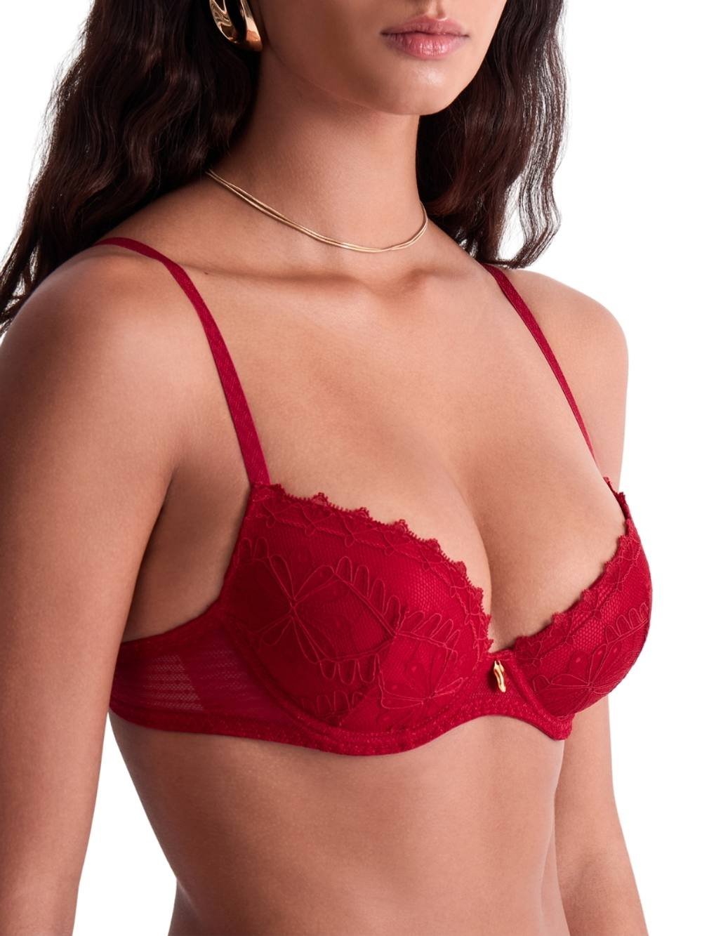 Aubade Aubade Women's Mystery Of Love Moulded Push-Up Bra in Red - 4
