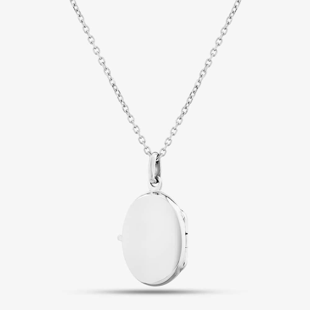 T.H.Baker T.H.Baker Women's Silver Plain Oval Locket P-31066