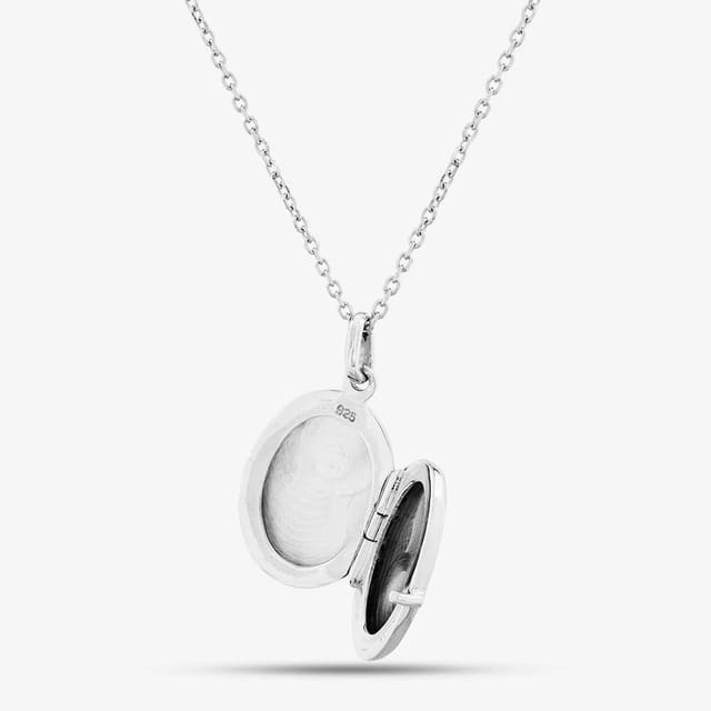 T.H.Baker T.H.Baker Women's Silver Plain Oval Locket P-31066 - 2