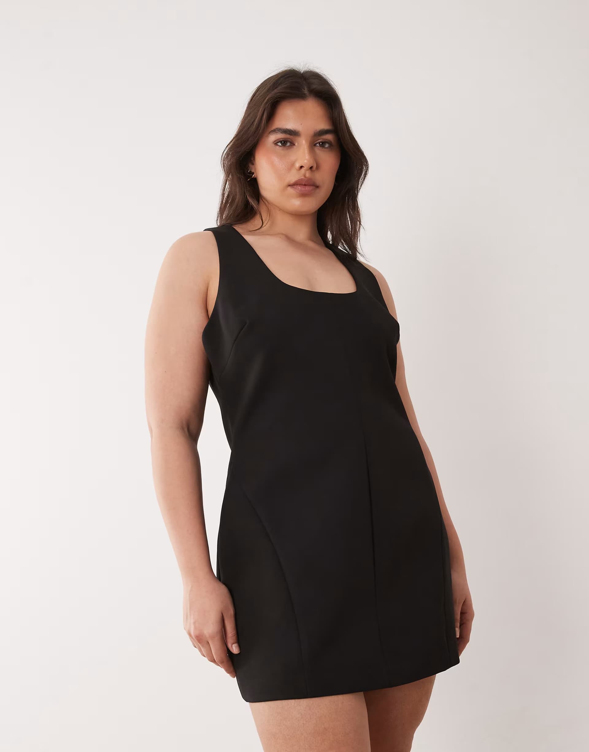 ASOS Forever New Curve tailored scoop mini dress in black