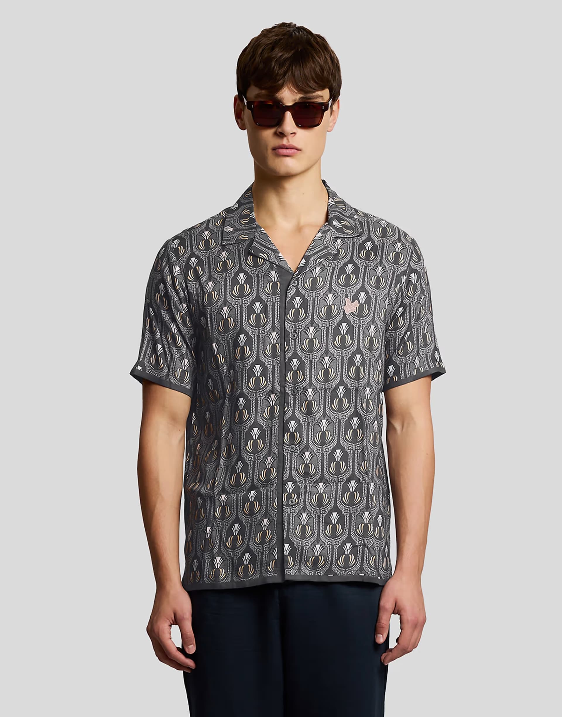 ASOS Lyle & Scott Ss woven shirts botanical shirt in y079 iron