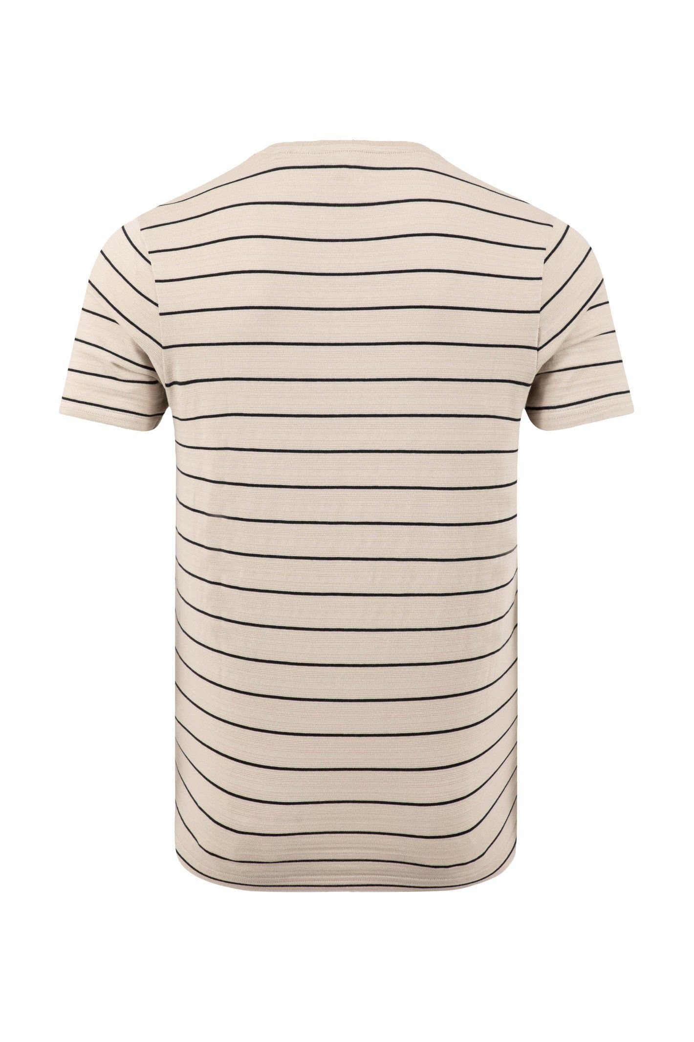 Weird Fish Weird Fish Men's Grayson Textured Stripe T-Shirt in Ecru