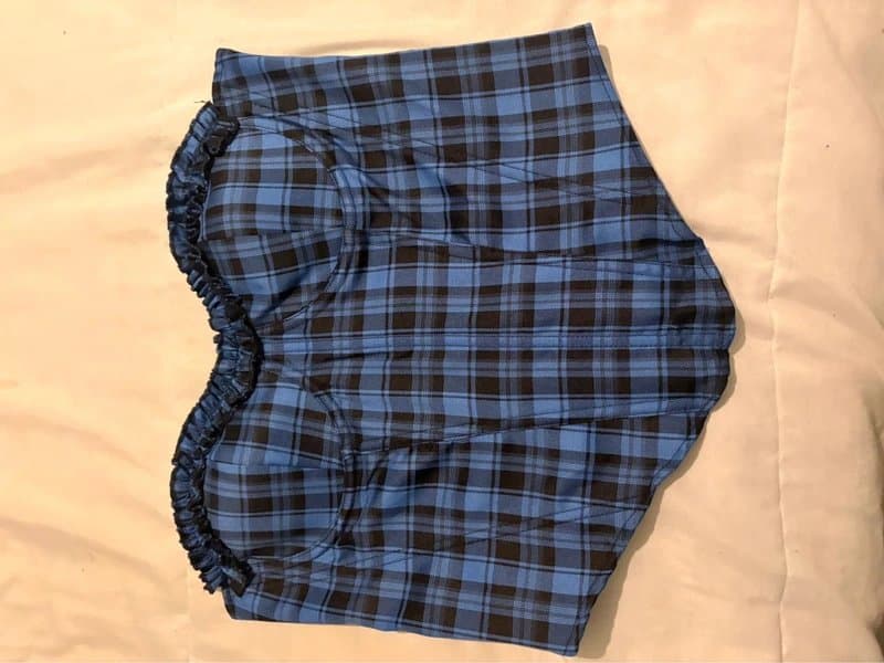 No Logo Blue Tartan Corset Top – Size 10–12 (Approx.)