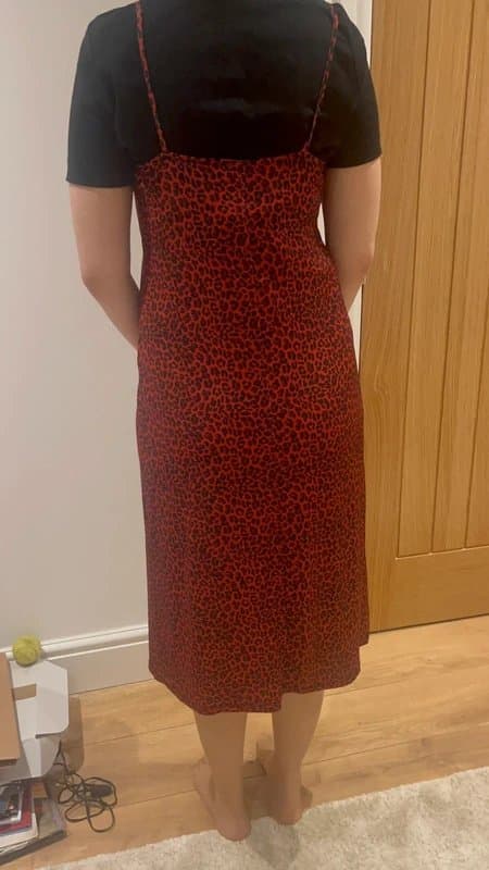 Bershka Bershka Red leopard print lace detail long dress